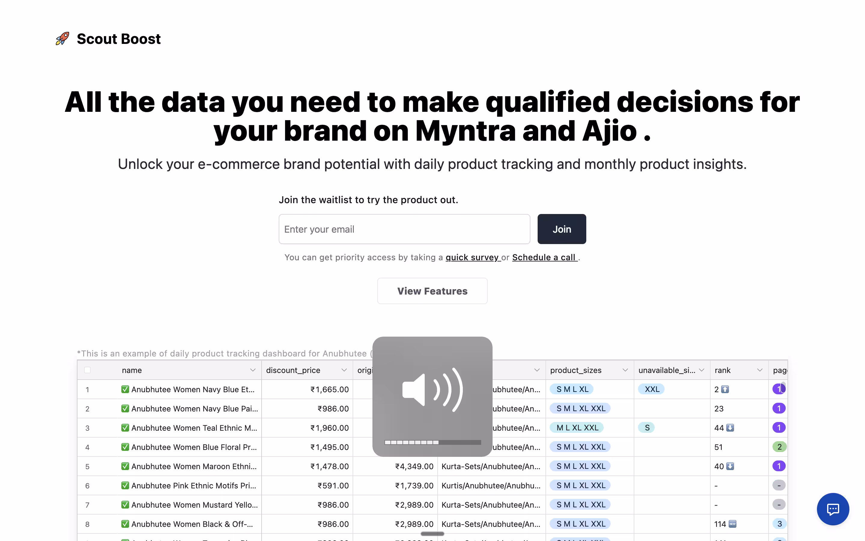 Screenshot of ScoutBoost application interface